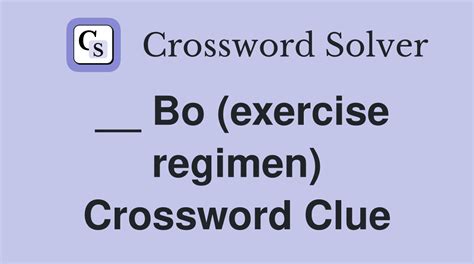 jump start a training regimen crossword clue